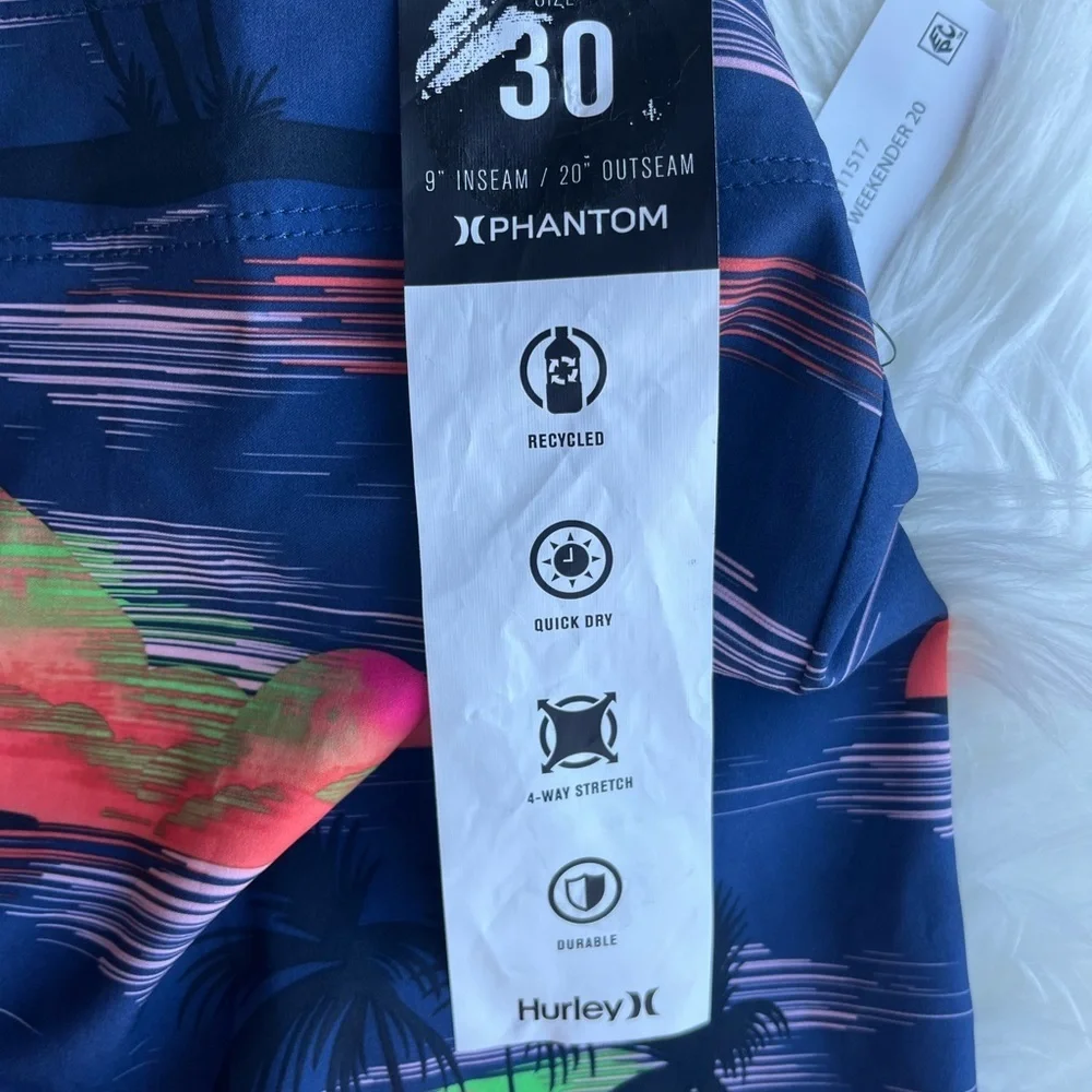 🆕 Hurley Phantom 4 Way Stretch Eco Weekender 20 Boardshorts Men’s 30